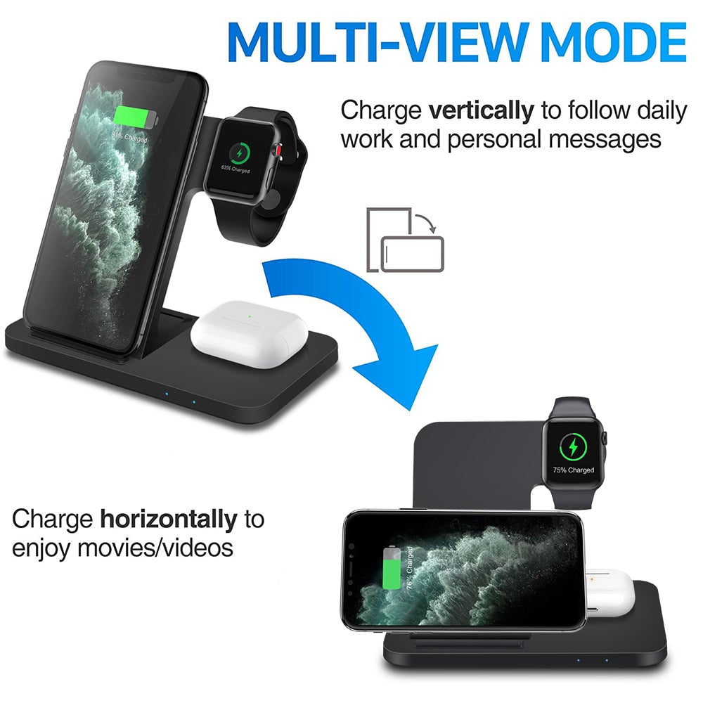 3-in-1 Wireless Fast Charger Dock Station